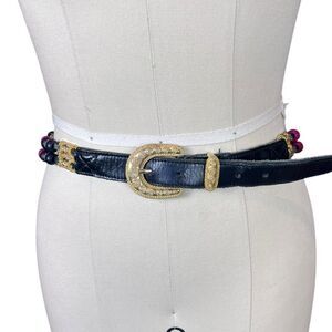 Vintage 90s express leather beaded belt size small